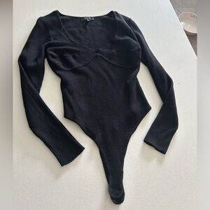 One piece top long sleeve medium black